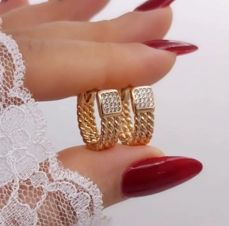 گوشواره رولکس نگین دار ژوپینگ کد 840