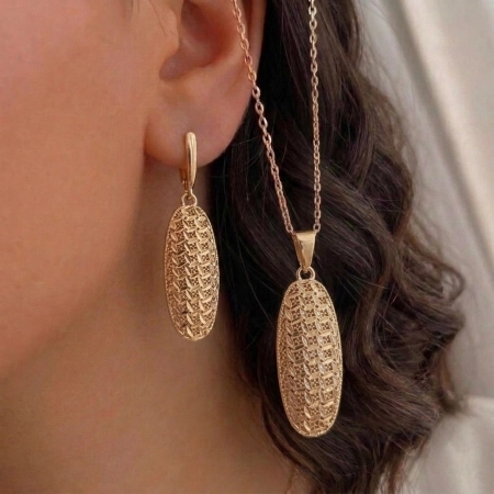نیمست زنانه ژوپینگ مدل بیضی فول تراش طرح طلا کد 922