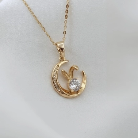 پلاک دخترانه ژوپینگ مدل خرگوش و ماه کد 948